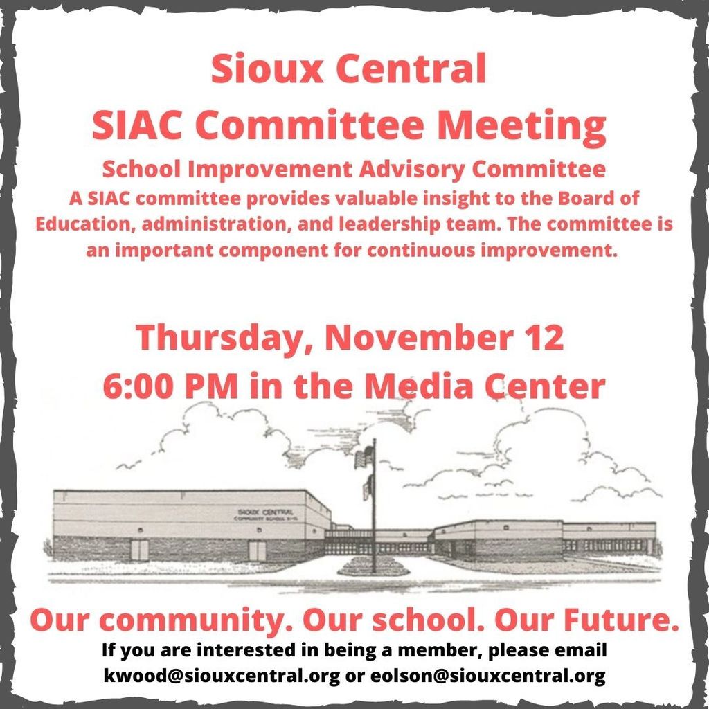 SIAC Thursday, November 12 in the Media Center